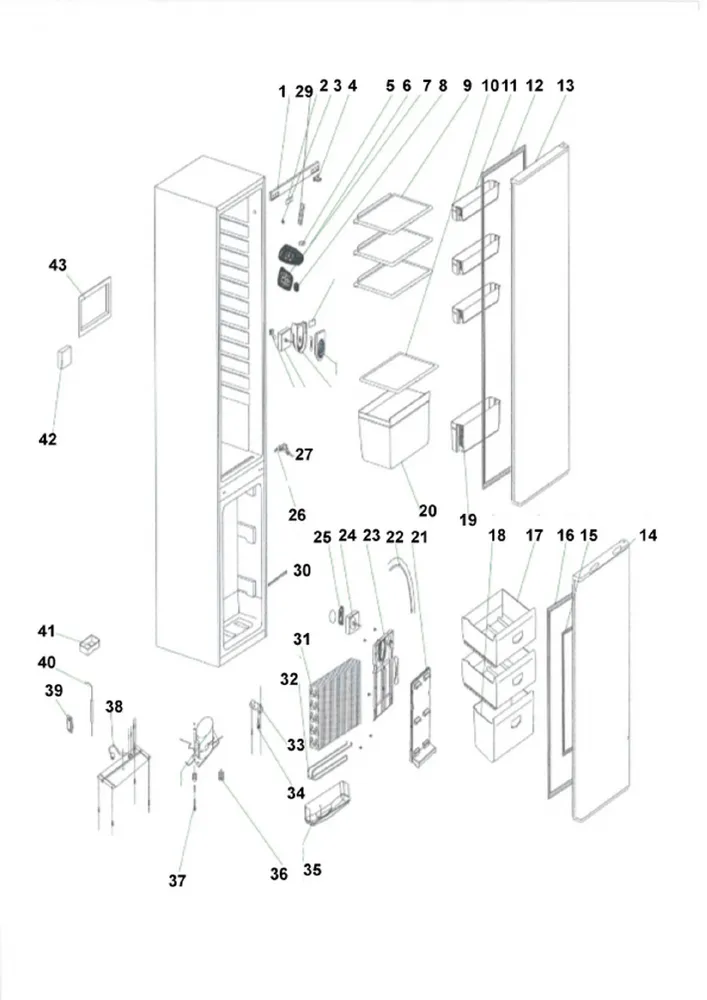 Vue éclatée TECNOLEC TCNF185