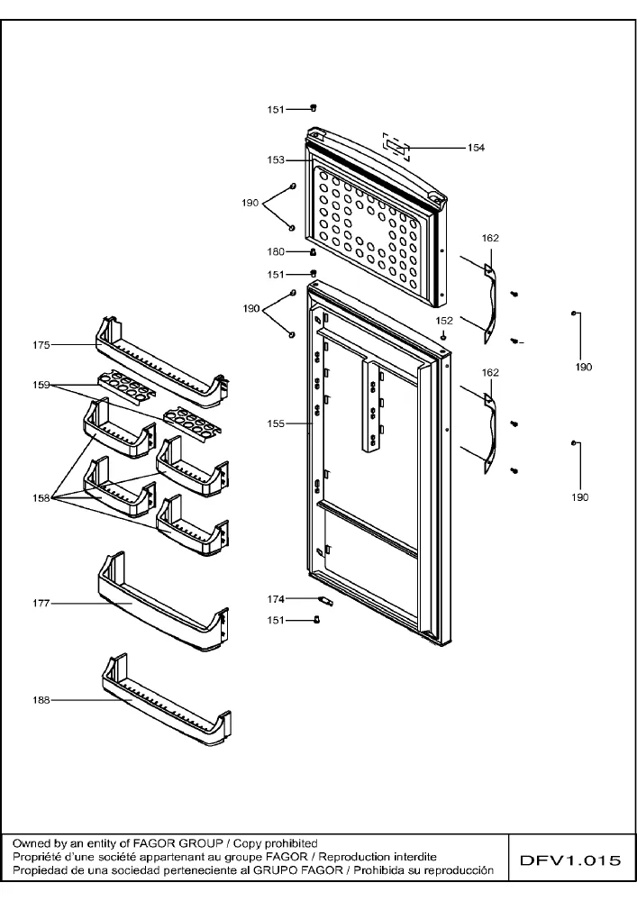 Vue éclatée BRANDT DZV4605S DZV4605S1A