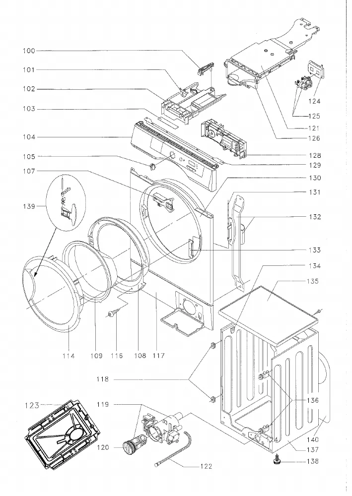 Vue éclatée BRANDT WFK1118F 905690283