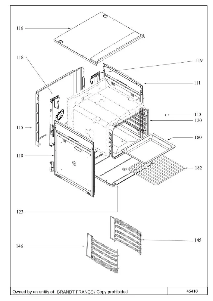 Vue éclatée BRANDT BXP5132X1