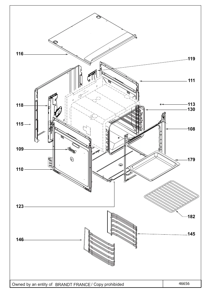 Vue éclatée BRANDT BXC6332W BXC6332W3
