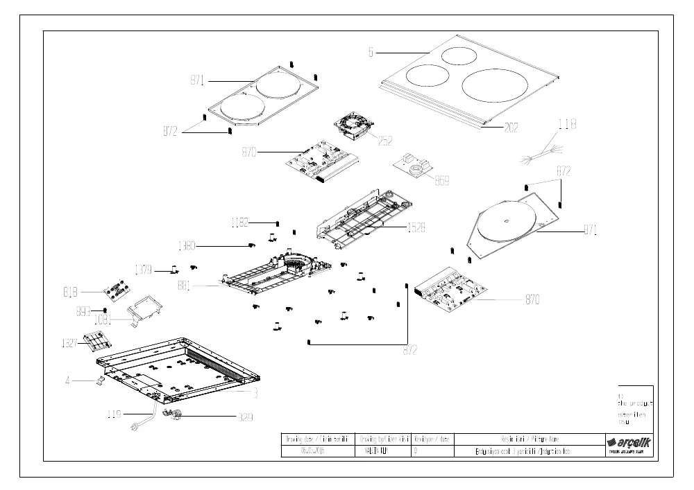Vue éclatée BEKO HII6BD 7757187670