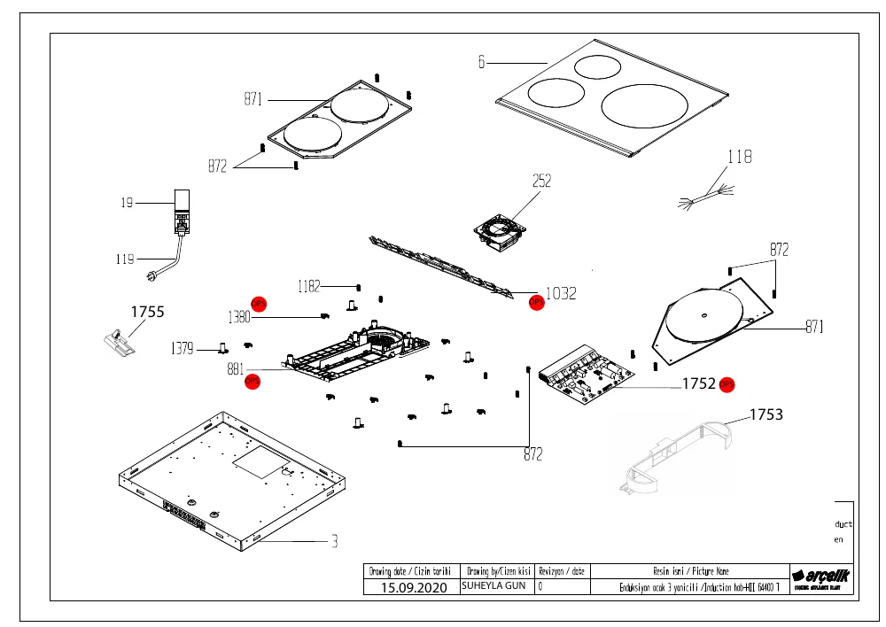Vue éclatée BEKO HII63201FMTB 7757188023