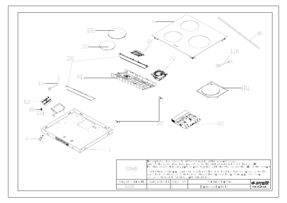 Vue éclatée BEKO HII63402ATX 7757187616
