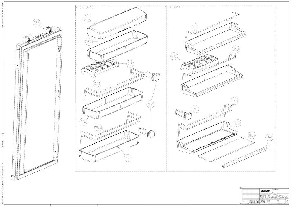 Vue éclatée BEKO BTS116000 7278948719
