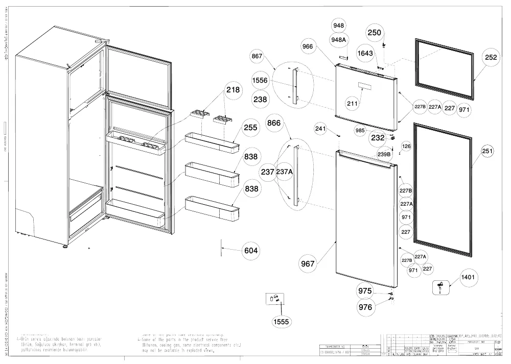 Vue éclatée BEKO CRDSE437K21S 7291947600