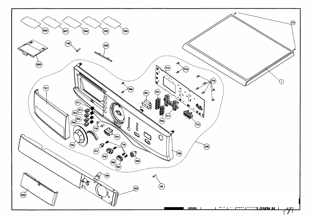 Vue éclatée BEKO WM5552T