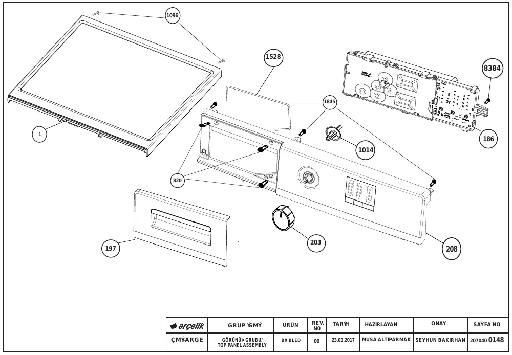 Vue éclatée BEKO LLF08W7 7111641800