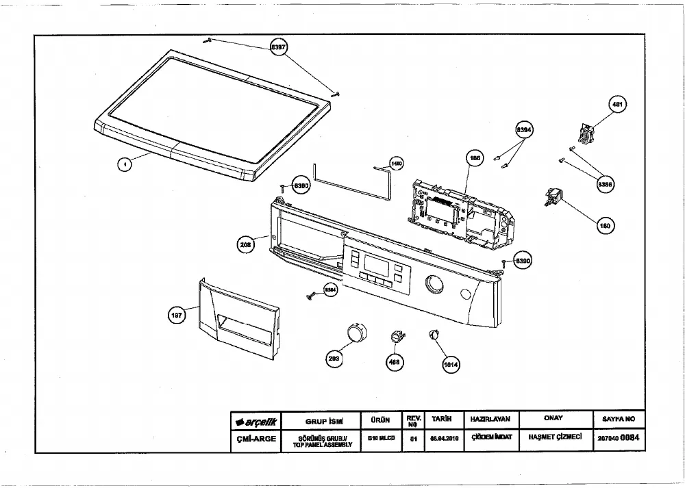 Vue éclatée BEKO WMB91242 7177081300
