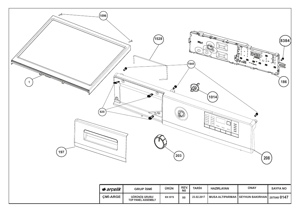 Vue éclatée BEKO LLF08A5 7178241600