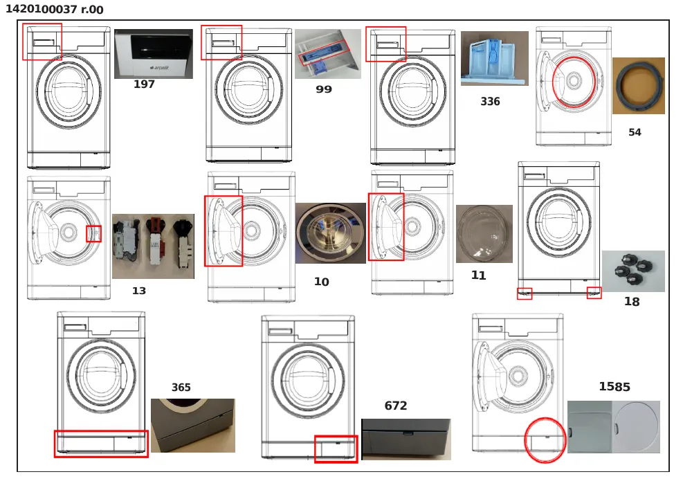 Vue éclatée BEKO WCA272 7147342500