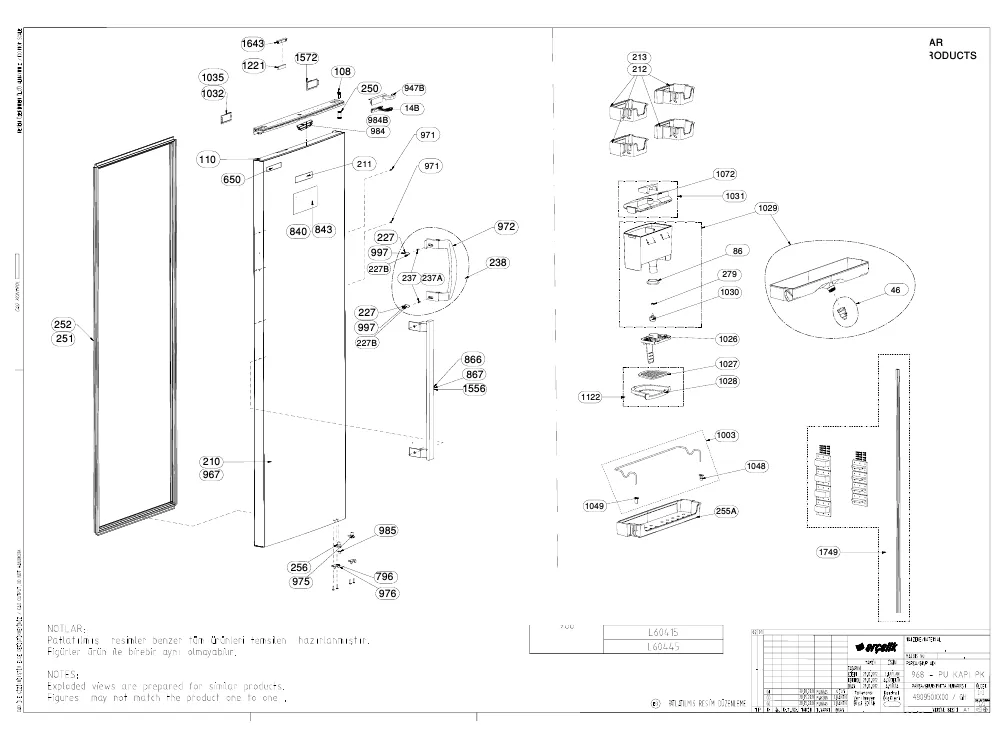 Vue éclatée BEKO BRFNE214M23WN 7285943112