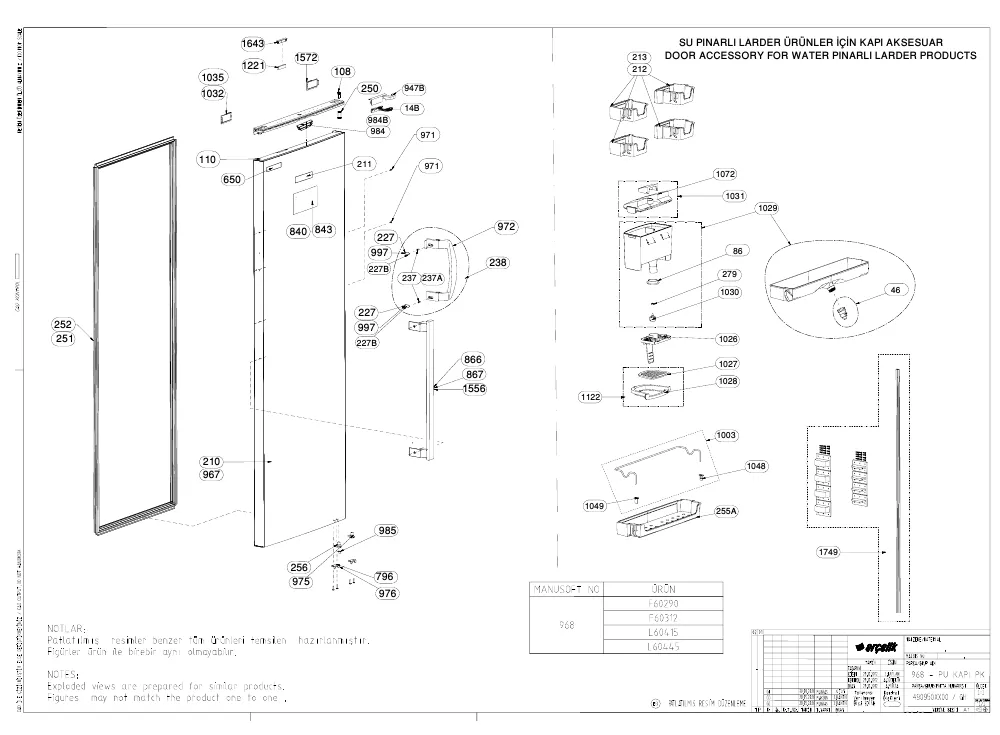 Vue éclatée BEKO FNE127 7285940517