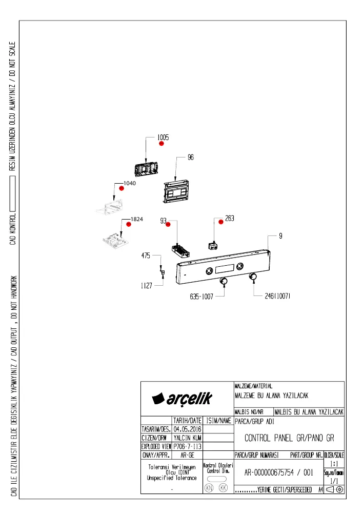 Vue éclatée BEKO CUI64B 7717187644