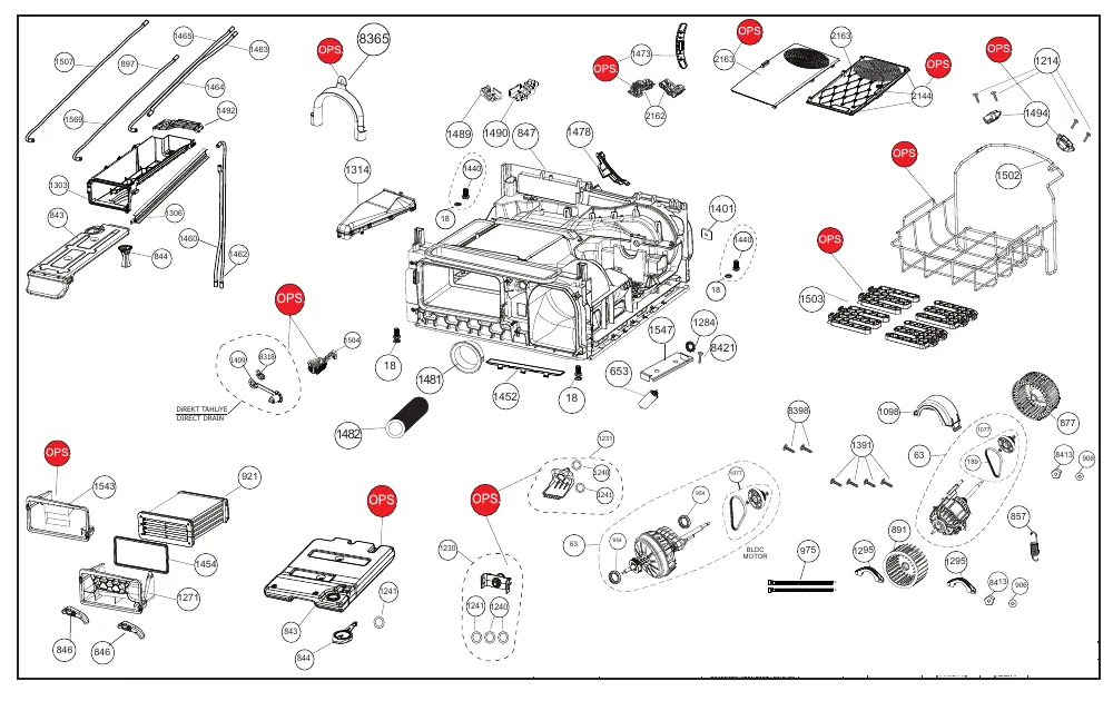 Vue éclatée BEKO DBED9GWS 7187841130