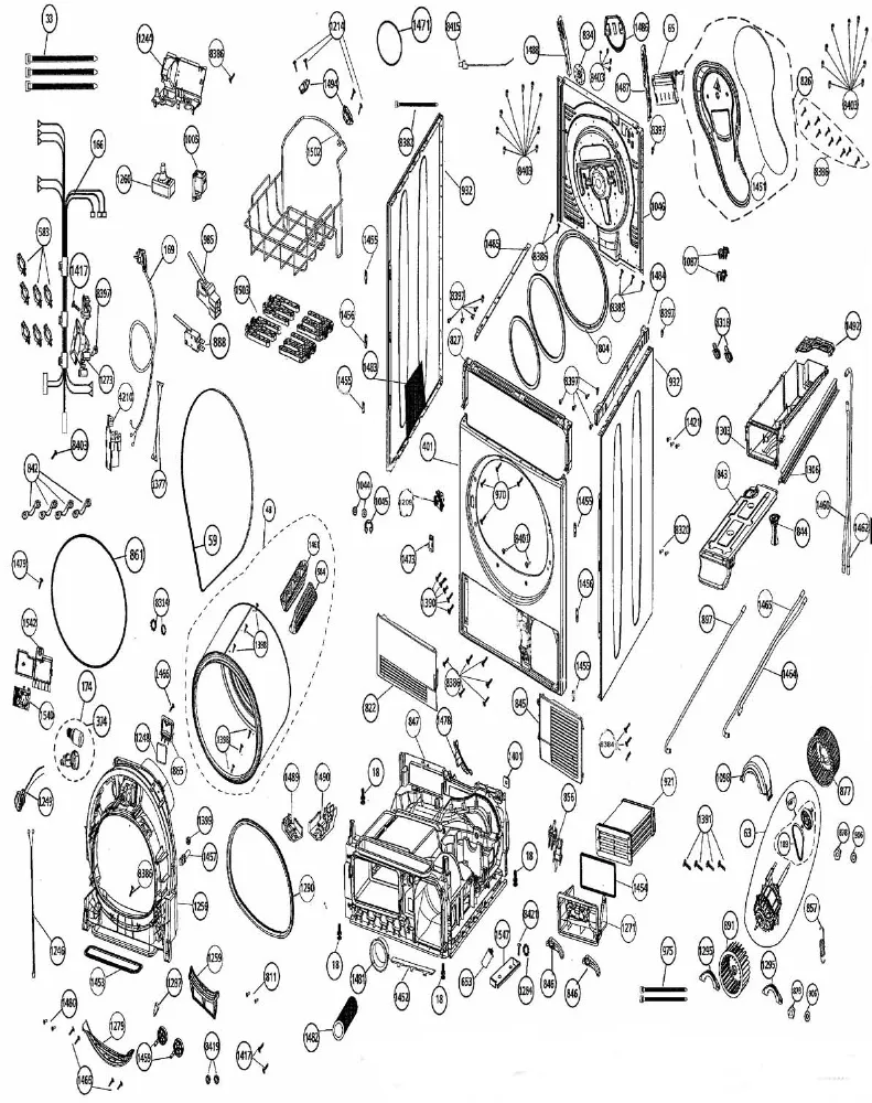 Vue éclatée BEKO DCU7330 7185531500 NOIR