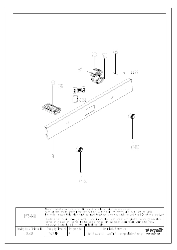 Vue éclatée BEKO QSE225X 7718186324