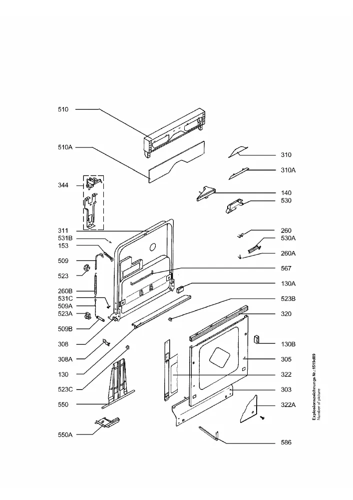 Vue éclatée AEG F3220IW 91123411800