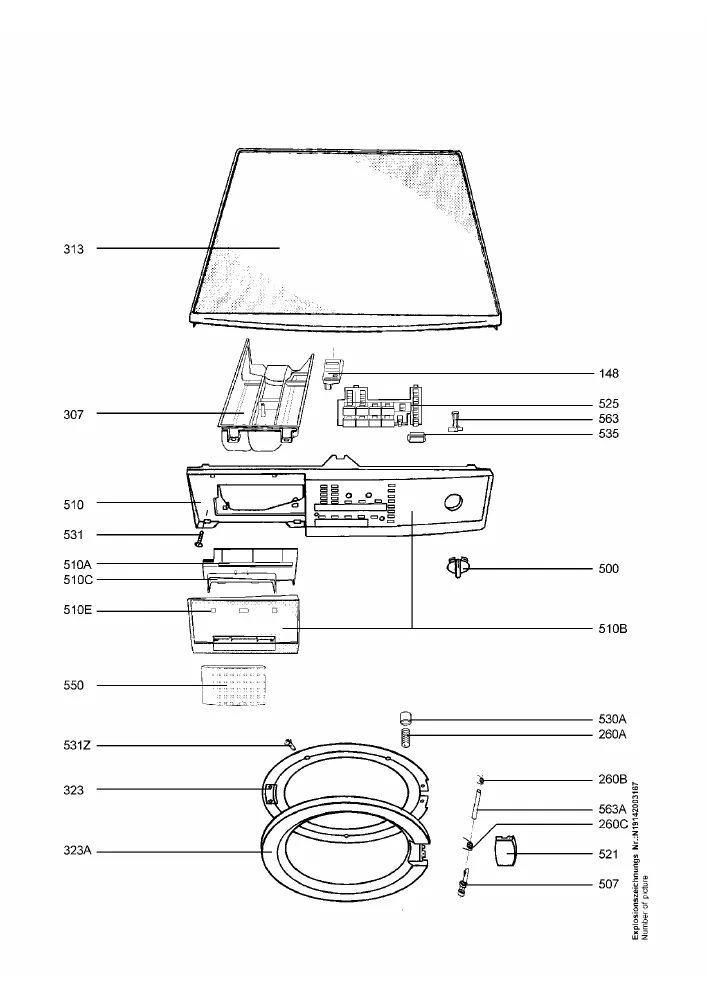 Vue éclatée AEG L74810 91400350200